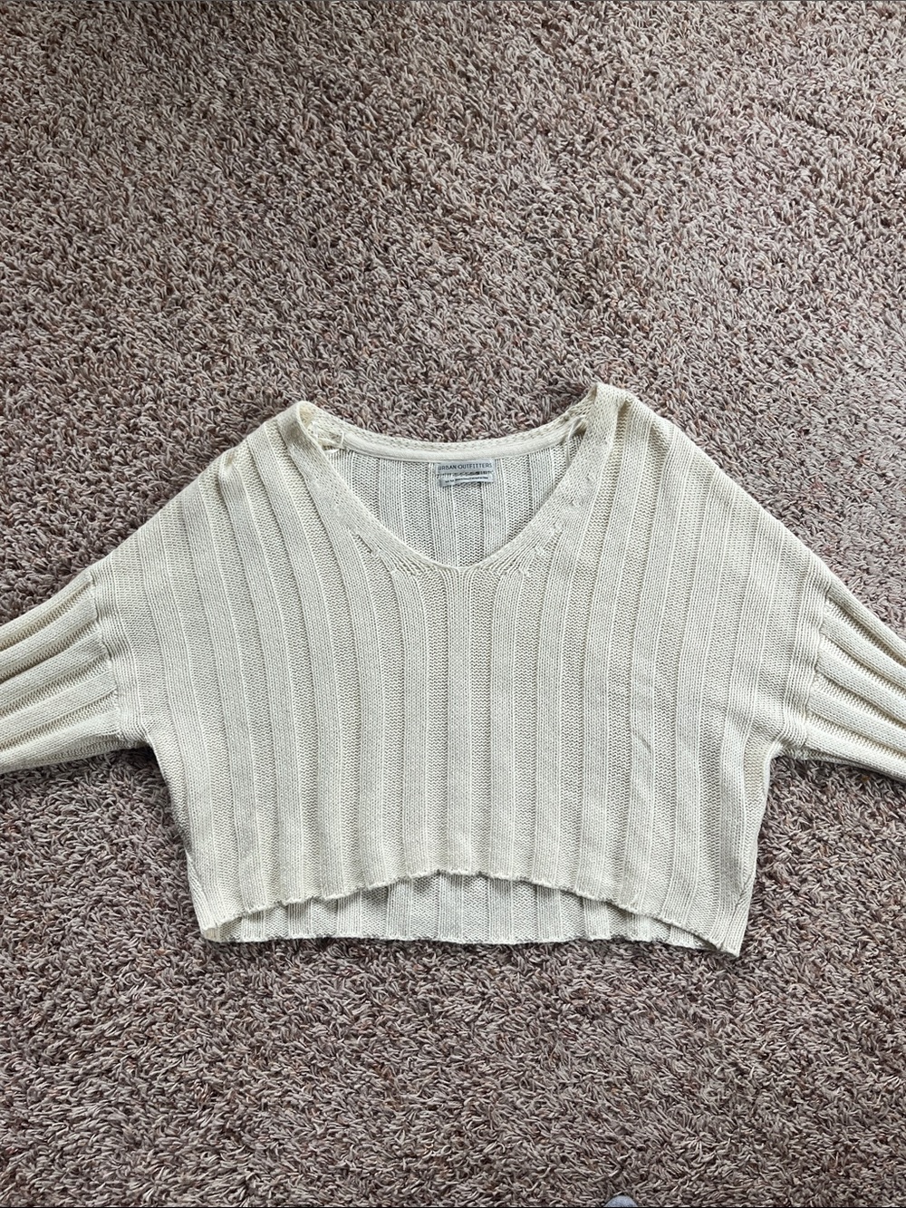 Urban Outfitters Cream Cropped Sweater